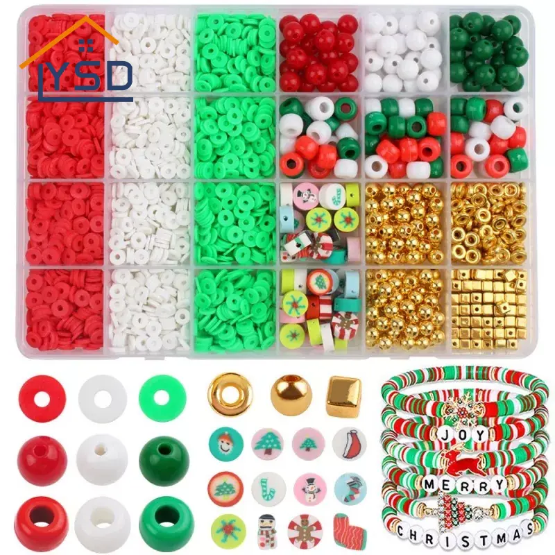 Ensemble de bracelets de bricolage en perles de Noël