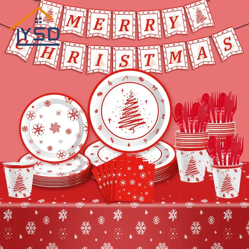 Ensembles de vaisselle jetables de Noël