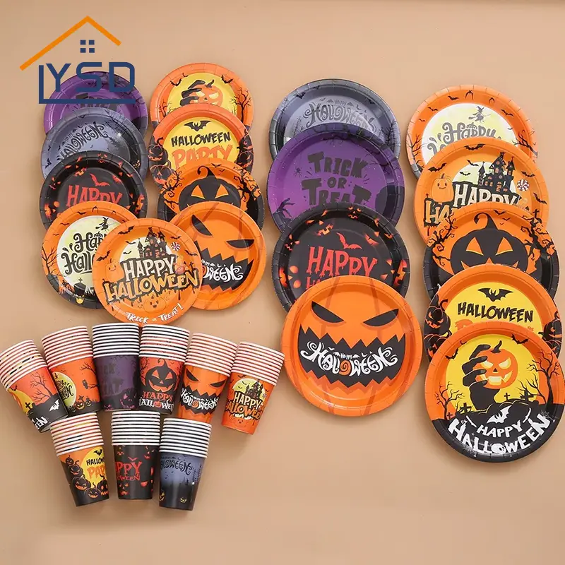 Ensembles de vaisselle jetables Halloween