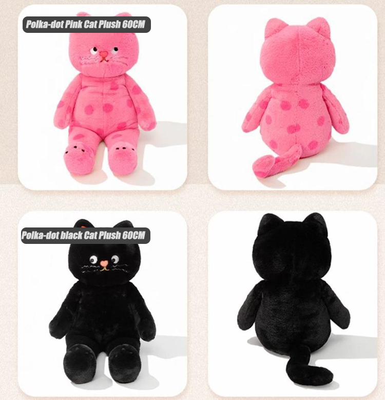 Polka Dot Cat Plush Toy
