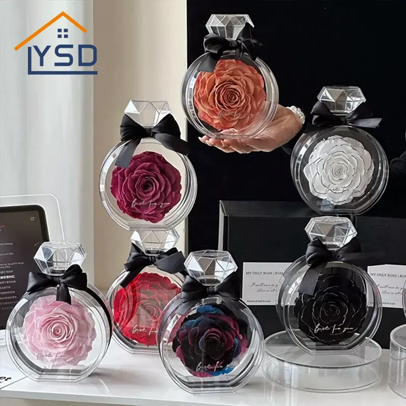 Flacon de parfum de fleurs stabilisées