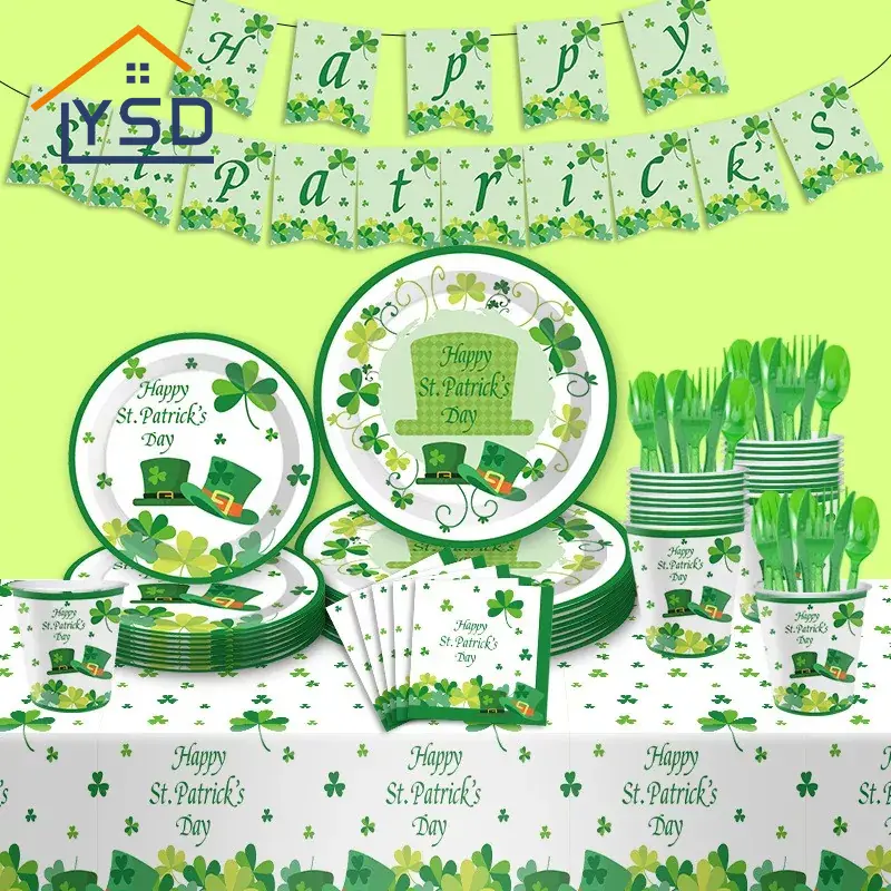 Ensemble de vaisselle jetable pour la Saint-Patrick